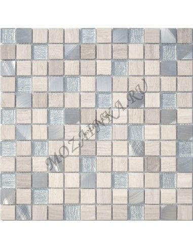 Карамель / Ледо Silver Flax 23x23x4 мм мозаика из камня, стекла и металла