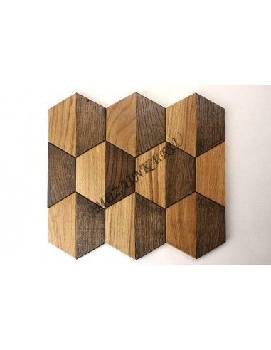 Hexo2S60-18 деревянная мозаика натуральный и венге