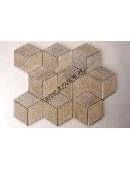 Hexo3S60-2 деревянная мозаика беленый дуб