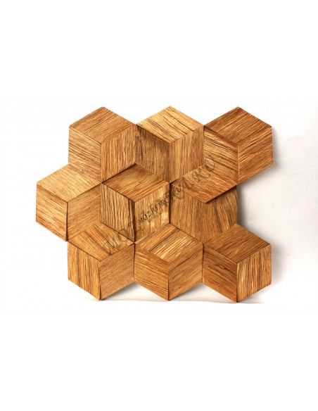 Hexo3K60-5 деревянная колотая мозаика шестигранники из трех частей