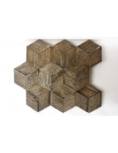 Hexo3K60-8 деревянная колотая мозаика шестигранники из трех частей