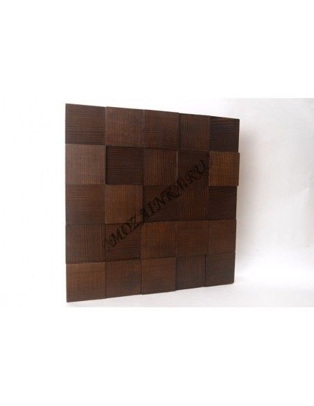 Quadro3D60S-10 деревянная 3d мозаика из термо ясеня, цвет: темный
