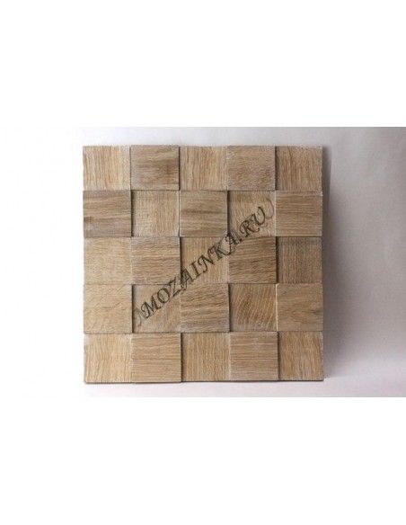 Quadro3D60S-2 деревянная шлифованная 3d мозаика, цвет: беленый дуб