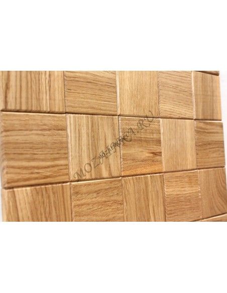 Quadro60S-1 деревянная шлифованная мозаика с фаской, цвет натуральный
