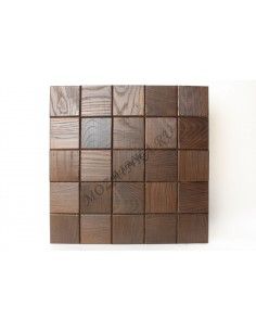 Quadro60S-10 деревянная шлифованная мозаика из термо ясеня с фаской
