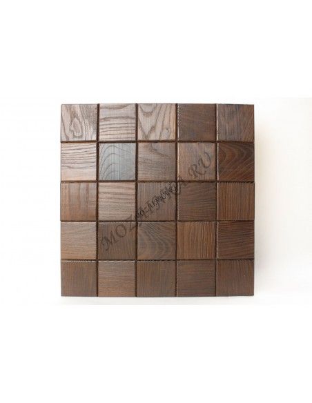 Quadro60S-10 деревянная шлифованная мозаика из термо ясеня с фаской