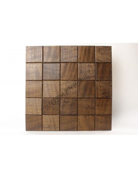 Quadro60S-12 деревянная шлифованная мозаика из термо дуба с фаской