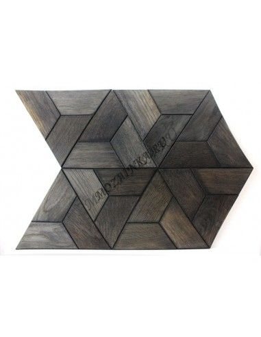 Triangle3s60-9 деревянная шлифованная мозаика с фаской, цвет: графит