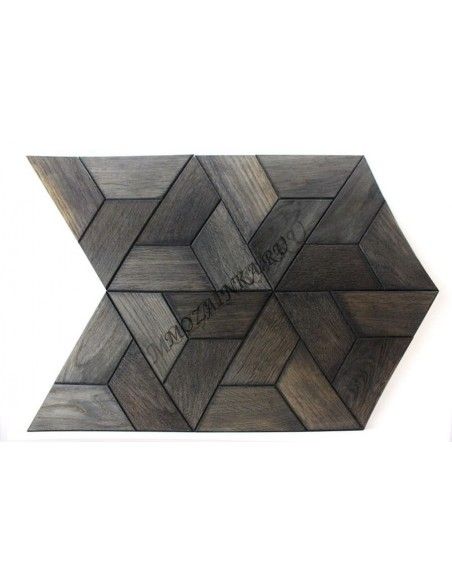 Triangle3s60-9 деревянная шлифованная мозаика с фаской, цвет: графит