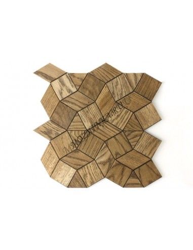 Elipse60s-4 деревянная шлифованная мозаика с фаской, серия микс, цвет: орех