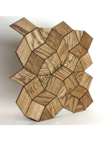 Elipse60s-4 деревянная шлифованная мозаика с фаской, серия микс, цвет: орех