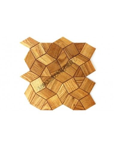 Elipse60s-5 деревянная шлифованная мозаика с фаской, серия микс, цвет: вишня