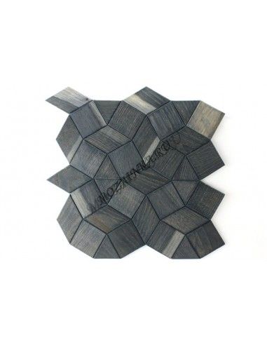 Elipse60s-9 деревянная шлифованная мозаика с фаской, серия микс, цвет: графит