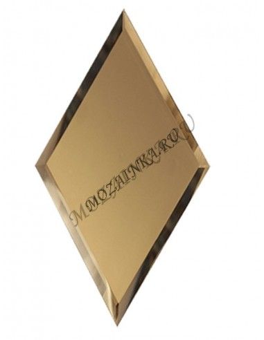 ДСТ Зеркальная бронзовая матовая плитка РОМБ с фацетом 10 мм РЗБм1-02 30x51
