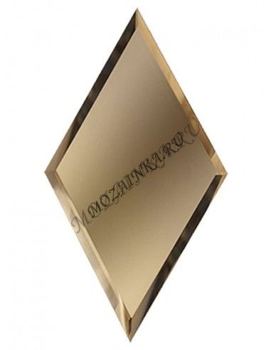 ДСТ Зеркальная бронзовая плитка РОМБ с фацетом 10 мм РЗБ1-01 20x34