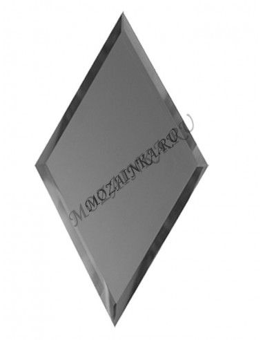 ДСТ Зеркальная графитовая матовая плитка РОМБ с фацетом 10 мм РЗГм1-01 20x34