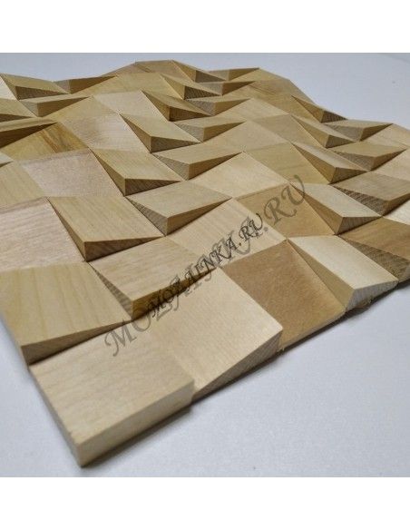 Волна Береза деревянная 3Д мозаика, без покрытия маслом
