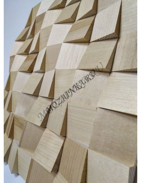 Волна Береза деревянная 3Д мозаика, без покрытия маслом