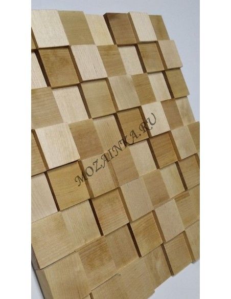 Пирамида Береза деревянная 3Д мозаика, без покрытия маслом