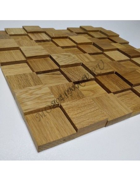 Пирамида Дуб деревянная 3Д мозаика, без покрытия маслом