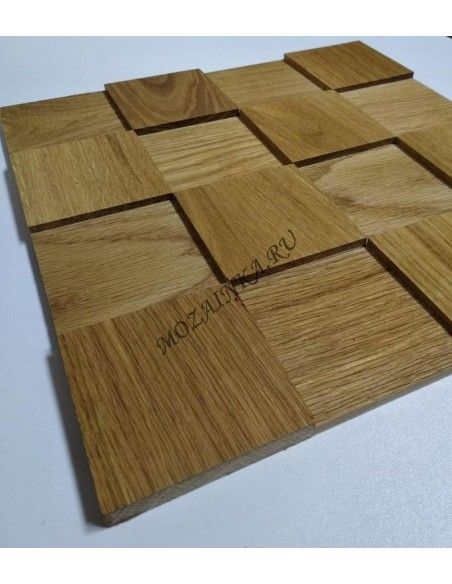 Шашки Дуб деревянная 3Д мозаика, без покрытия маслом
