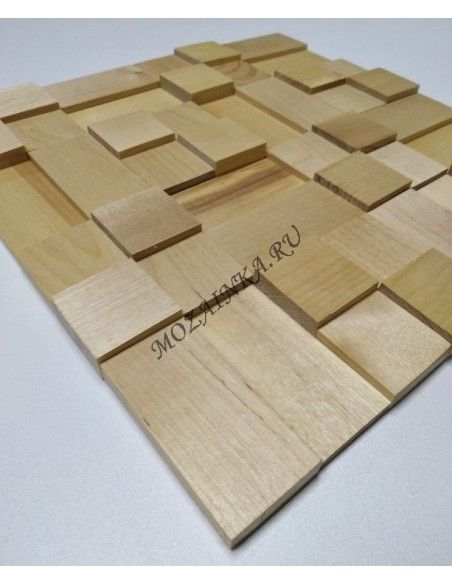 Кантри Береза деревянная 3Д мозаика, без покрытия маслом