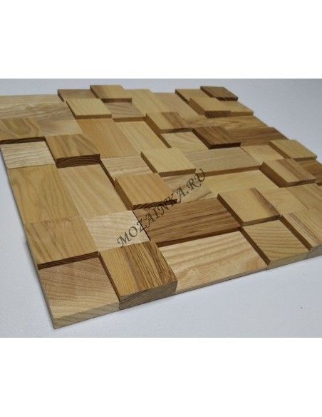 Кантри Ясень деревянная 3Д мозаика, без покрытия маслом