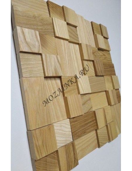 Кантри Ясень деревянная 3Д мозаика, без покрытия маслом