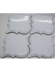 Porcelain Arabesko Bevel White 160 плитка-мозаика керамическая "Философия Мозаики" 2