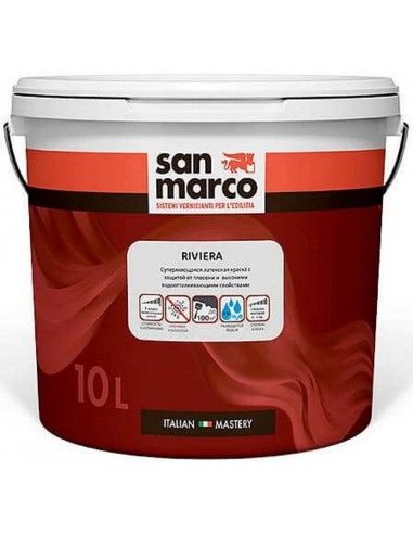 San Marco Riviera 1л супермоющаяся глубоко-матовая краска для стен и потолка