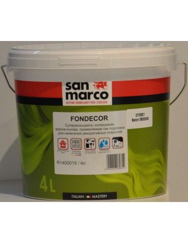 San Marco Fondecor 1л супермоющаяся краска-основа для нанесения декоративных покрытий