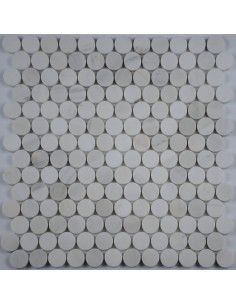 Round White Dolomite каменная мозаика "Философия Мозаики"