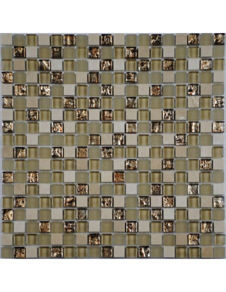 Cube Cream мозаика из камня и стекла "Философия Мозаики"