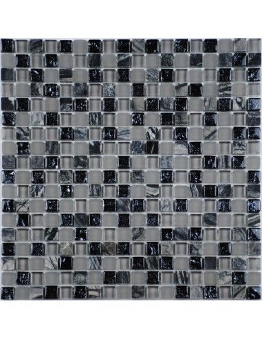 Cube Grey мозаика из камня и стекла "Философия Мозаики"