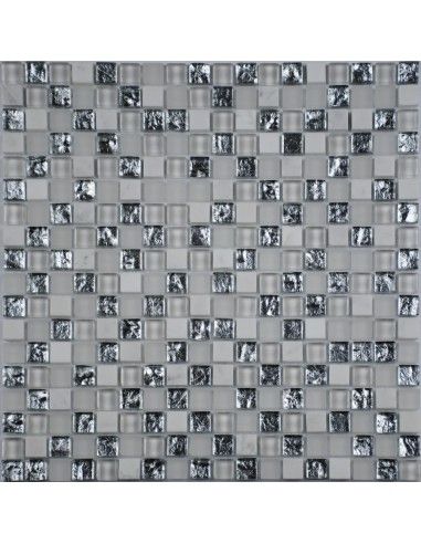 Cube White мозаика из камня и стекла "Философия Мозаики"