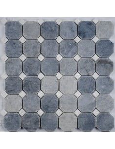 Octagon Bardiglio Grey каменная мозаика "Философия Мозаики"