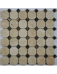 Octagon Cappucino Beige каменная мозаика "Философия Мозаики"