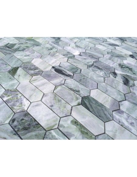 Карамель / Ледо Onice Verde Oliva POL long hex 38x86x7 мм каменная мозаика