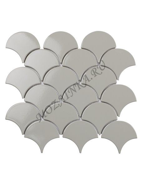 Homework Fan Shape Light Grey Glossy мозаика керамическая Starmosaic