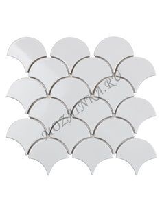 Homework Fan Shape White Glossy мозаика керамическая Starmosaic