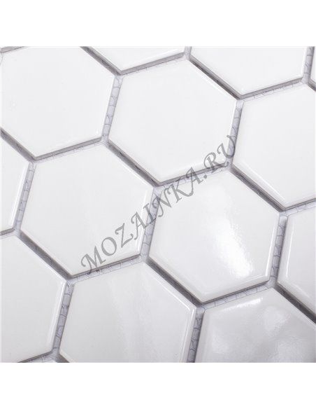 Homework Hexagon small White Glossy мозаика керамическая