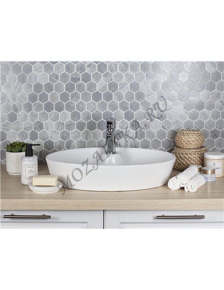 Homework Hexagon Small Marble Grey Matt мозаика керамическая