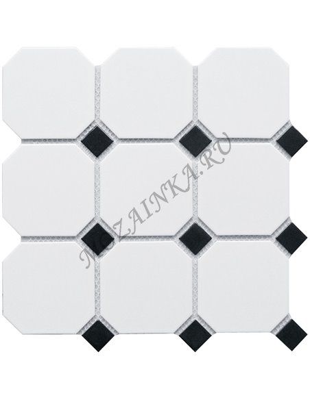 Homework Octagon big White/Black Matt мозаика керамическая Starmosaic