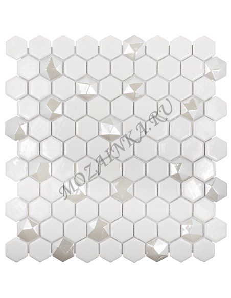 Hexagon COLORS 100/ DIAMOND 350D мозаика стеклянная Vidrepur