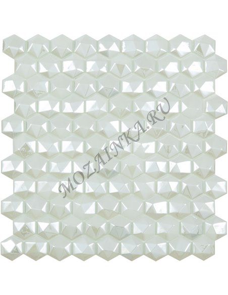 Hexagon DIAMOND 350D WHITE мозаика стеклянная Vidrepur