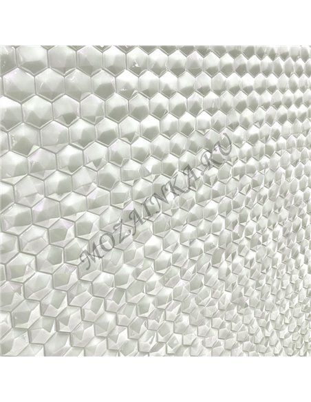 Hexagon DIAMOND 350D WHITE мозаика стеклянная