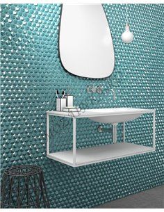 Hexagon DIAMOND 370D TURQUOISE мозаика стеклянная Vidrepur 2