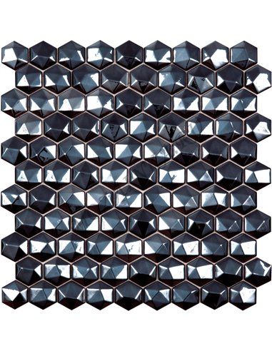 Hexagon DIAMOND 358D BLACK мозаика стеклянная Vidrepur