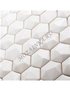 Hexagon MATT 904D WHITE мозаика стеклянная Vidrepur 2
