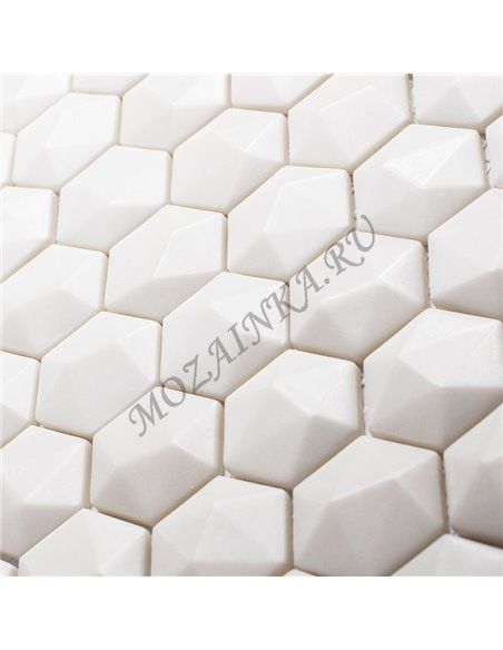 Hexagon MATT 904D WHITE мозаика стеклянная